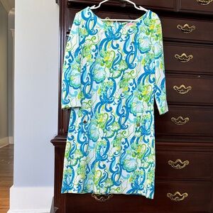 Lily Pulitzer Vibrant Blue and Green Women's cotton jersey dress